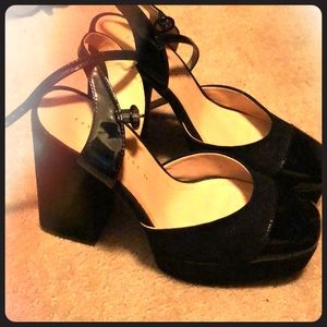 Zara platform heels. Suede mix
